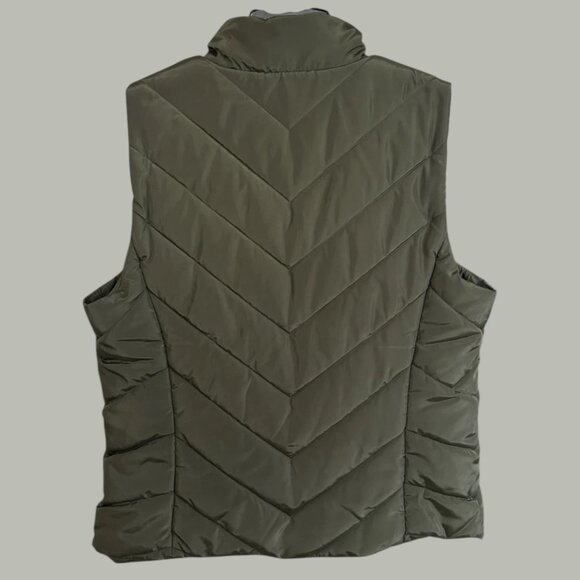 Michael Kors Chevron Ivy Green Puffy Vest - Sz S - NWT - MSRP $125 - Picture 2 of 2